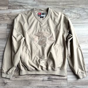 Vintage Nike Men's Light Beige Iowa Hawkeyes V-Neck Pullover Windbreaker